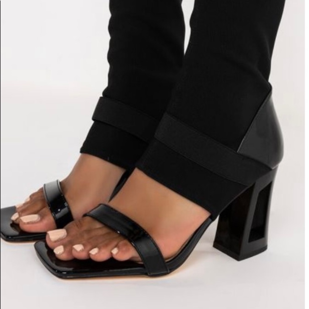 AZALEA WANG - Chunky Heel Sandals Bootie Black - Picture 4 of 16